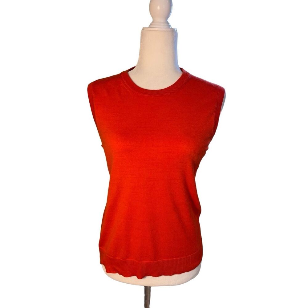 J. Crew orange sleeveless knit crewneck top - M